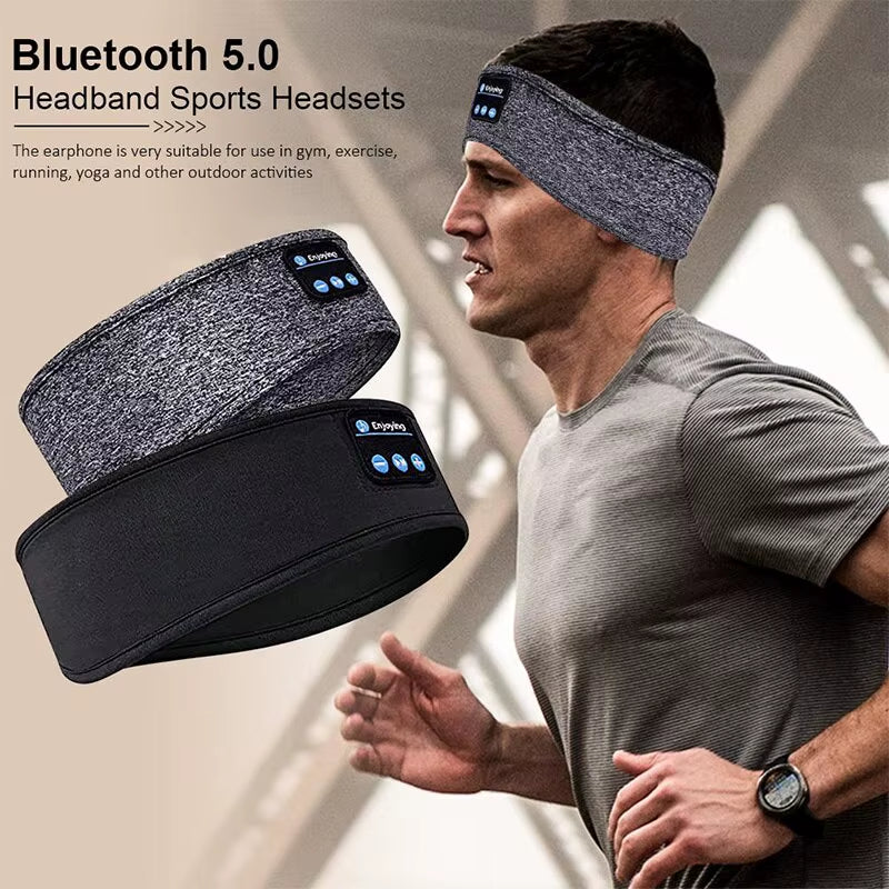 Wireless Bluetooth Sports Headband Earphones - Comfortable Music Eye Mask for Sleeping and Active Use