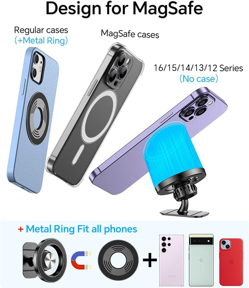 MagSafe Car Mount - 20 Strong Magnets, 360° Magnetic Phone Holder for iPhone 16 Pro Max, 15, 14, 13, 12 Plus - Perfect Car Accessory for Men & Women