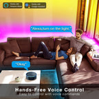 Illuminate Your Home with 50 FT Smart RGB LED Strip Lights - Voice Control with Alexa & Google Assistant, Music Sync for Ultimate Bedroom Vibes!