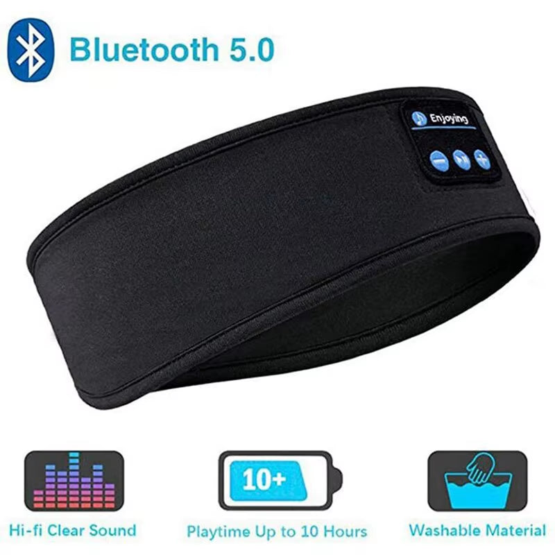 Wireless Bluetooth Sports Headband Earphones - Comfortable Music Eye Mask for Sleeping and Active Use