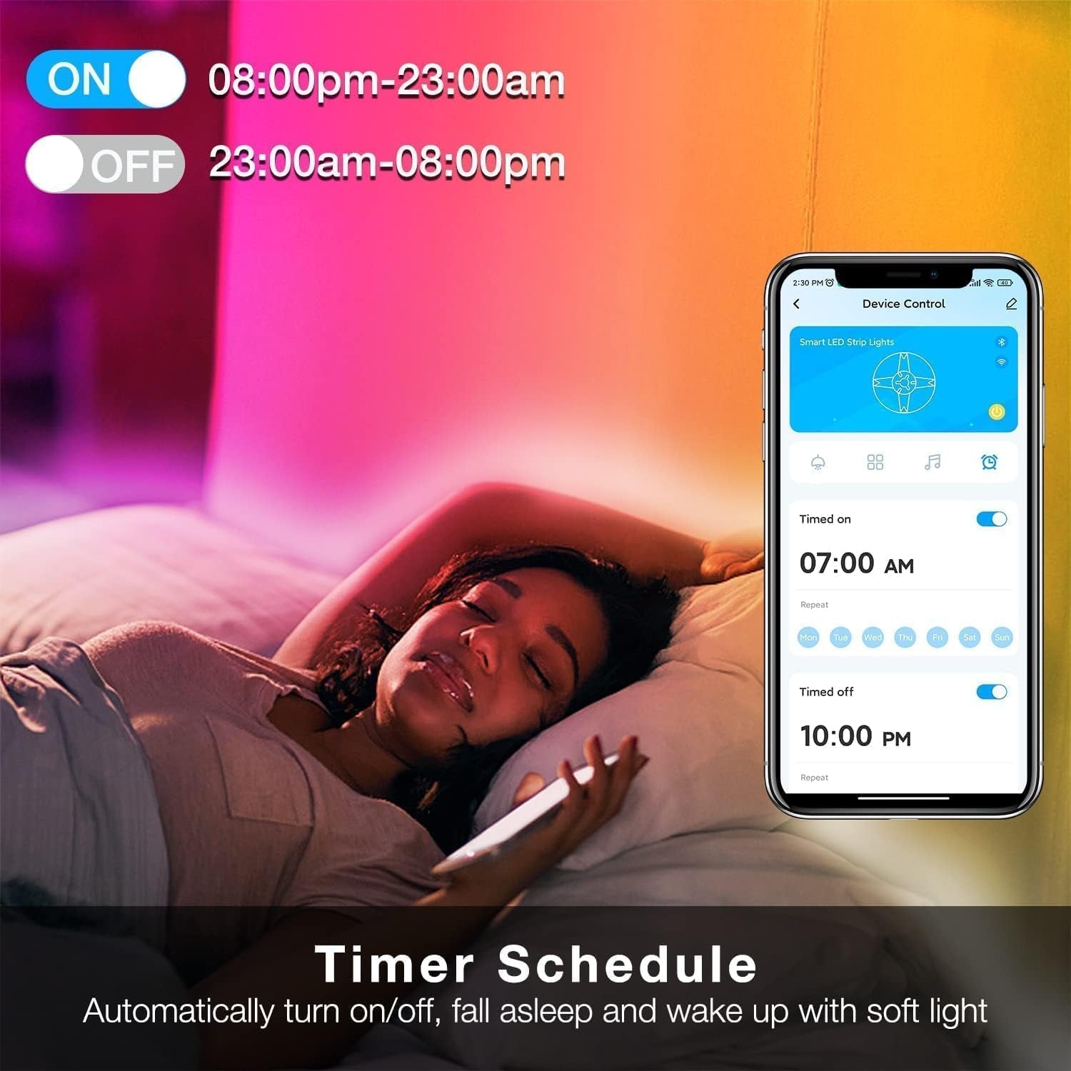 Illuminate Your Home with 50 FT Smart RGB LED Strip Lights - Voice Control with Alexa & Google Assistant, Music Sync for Ultimate Bedroom Vibes!