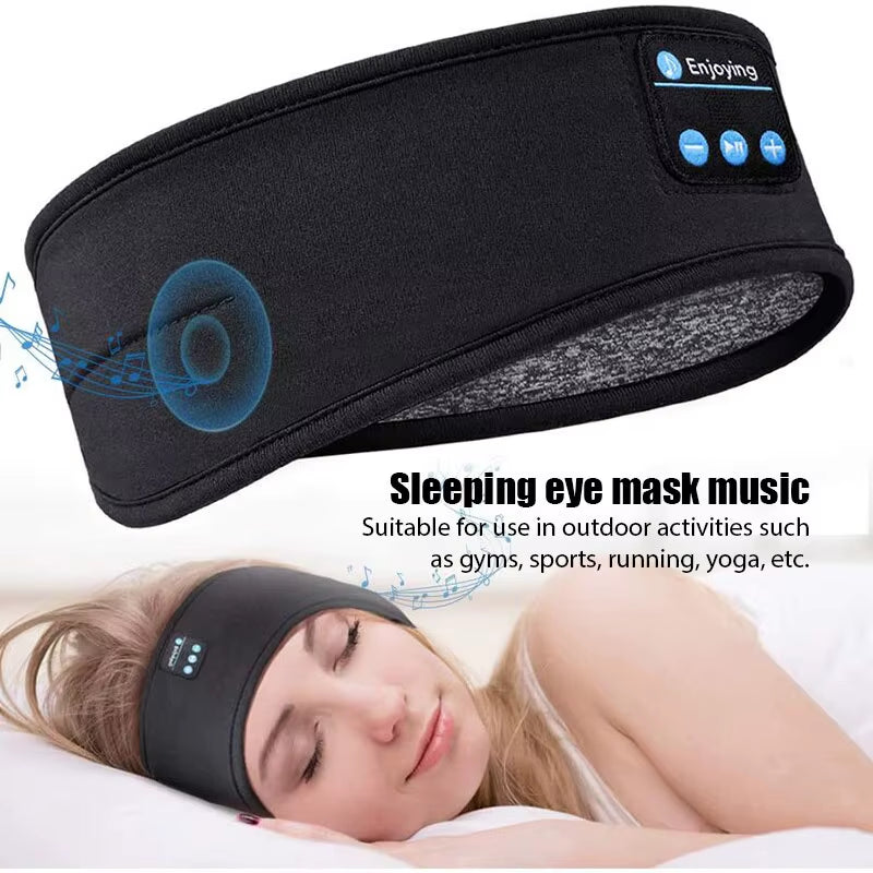Wireless Bluetooth Sports Headband Earphones - Comfortable Music Eye Mask for Sleeping and Active Use