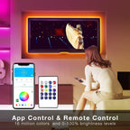 Illuminate Your Home with 50 FT Smart RGB LED Strip Lights - Voice Control with Alexa & Google Assistant, Music Sync for Ultimate Bedroom Vibes!